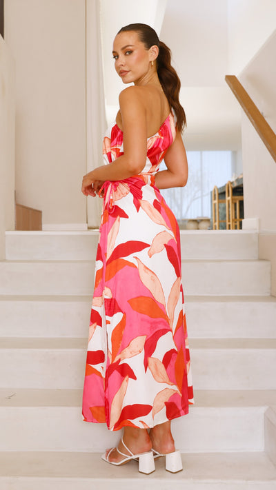 Load image into Gallery viewer, Talisa Maxi Dress - Pink / Orange Floral - Billy J
