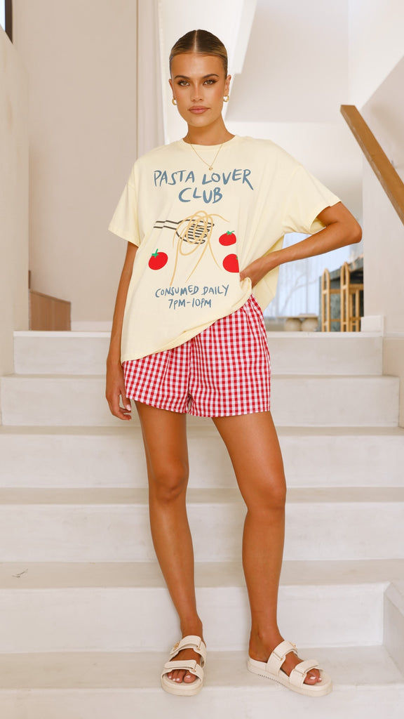 Pasta Lover Top and Shorts Set - Yellow/Red - Billy J