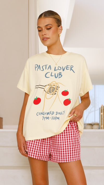 Load image into Gallery viewer, Pasta Lover Top and Shorts Set - Yellow/Red - Billy J
