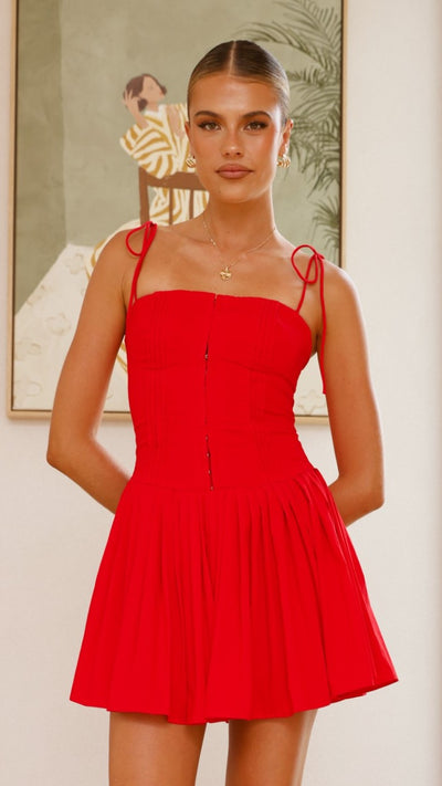 Load image into Gallery viewer, Bethi Mini Dress - Red - Billy J
