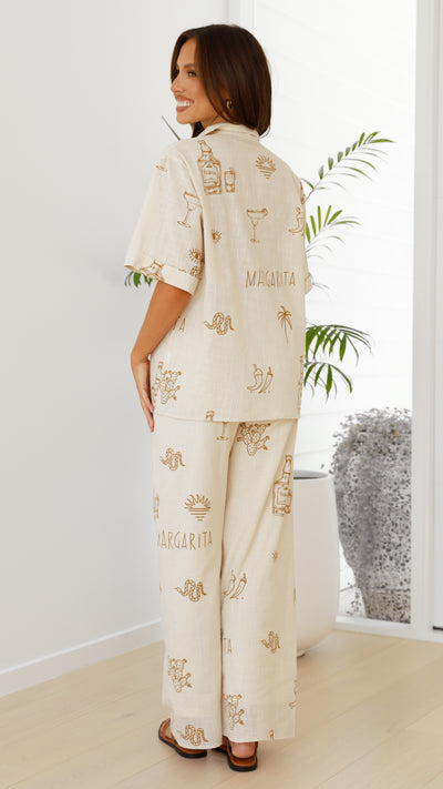 Load image into Gallery viewer, Bailie Shirt and Pants Set - Beige / Tan Margarita - Billy J
