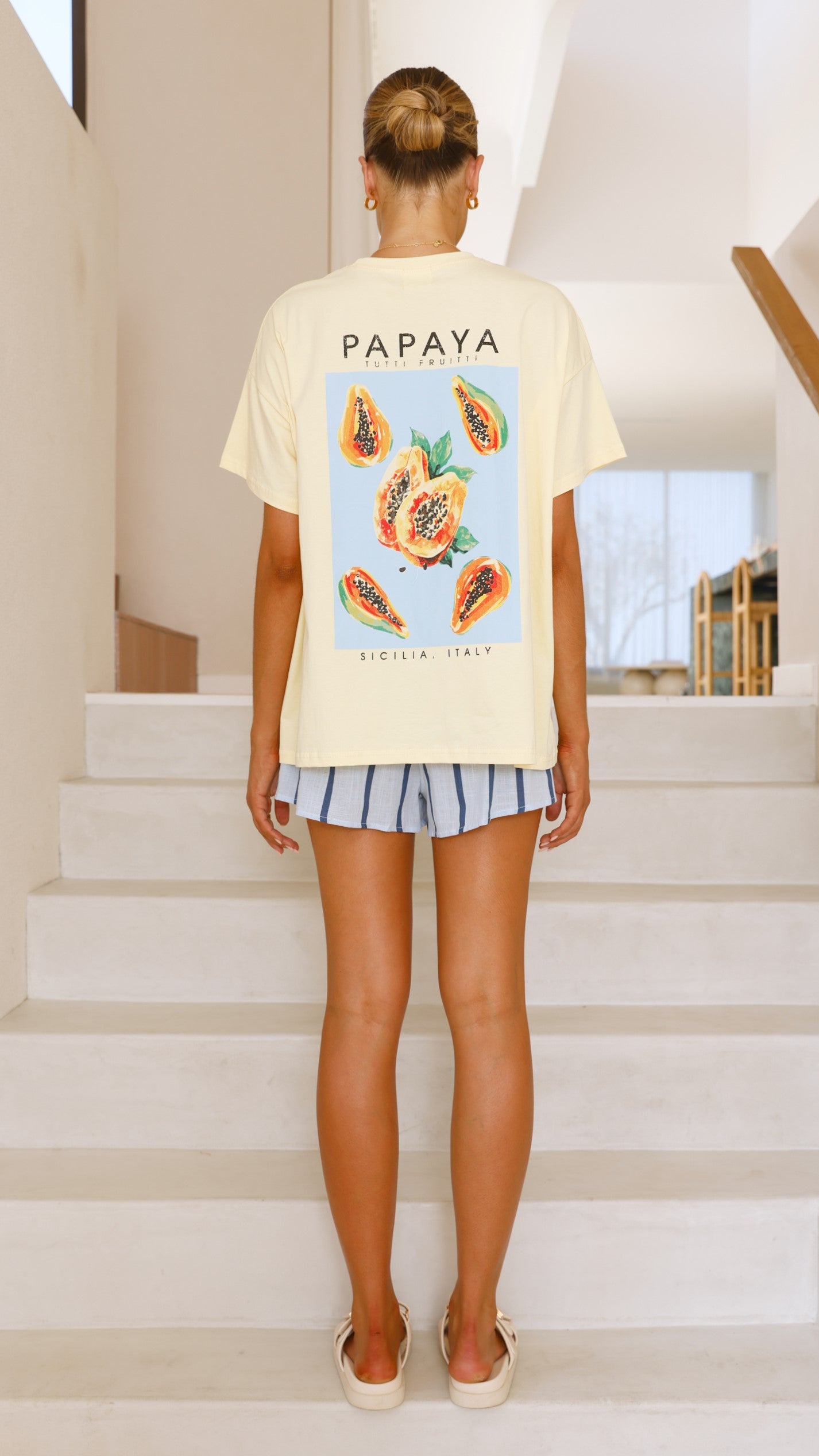 Papaya Top and Shorts Set - Yellow/Blue - Billy J