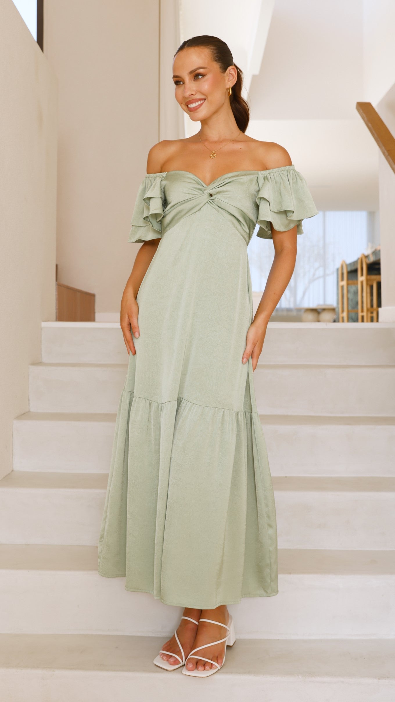 Averianna Maxi Dress - Sage - Billy J