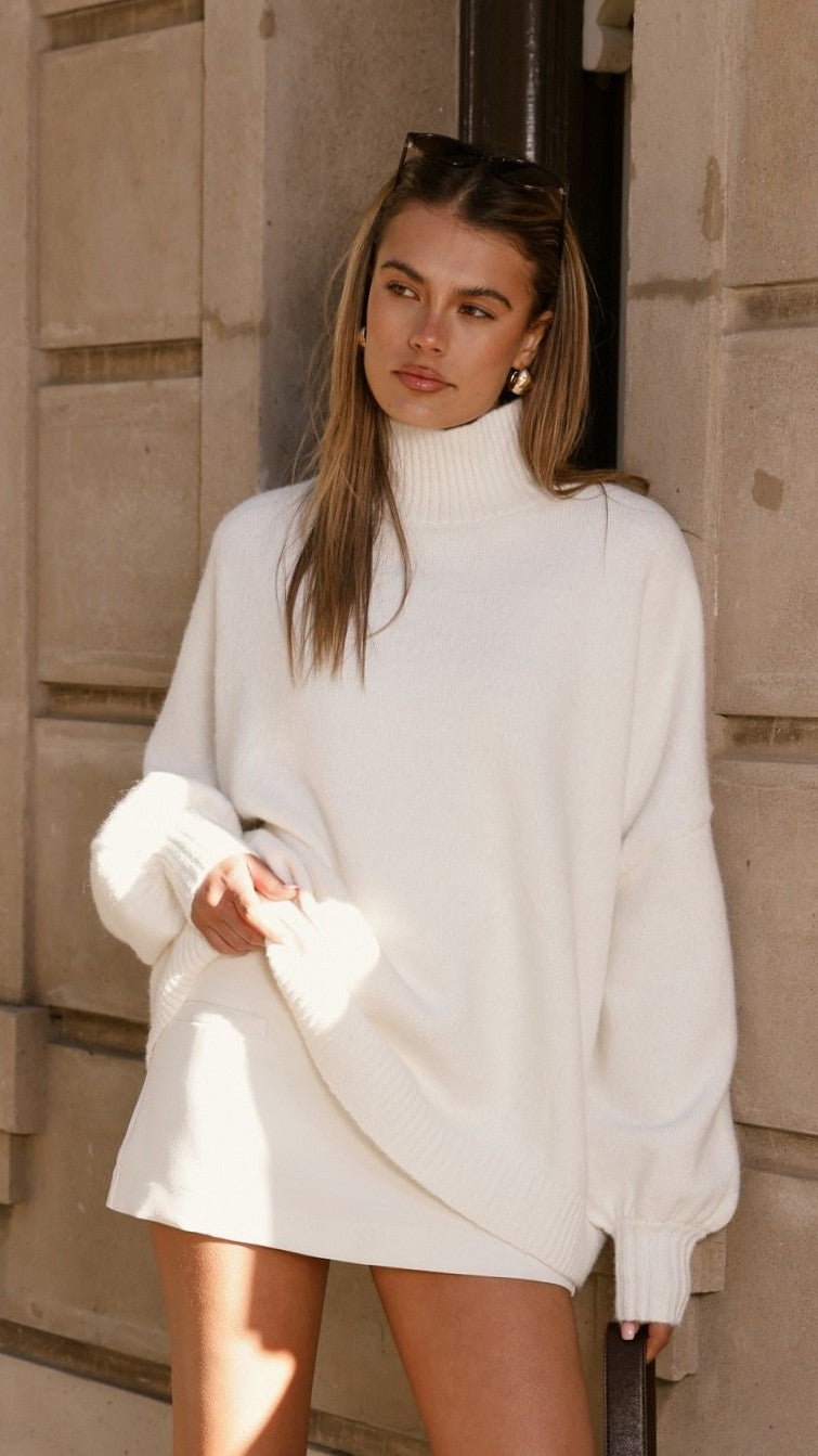 Harita Knitted Sweater - White - Billy J