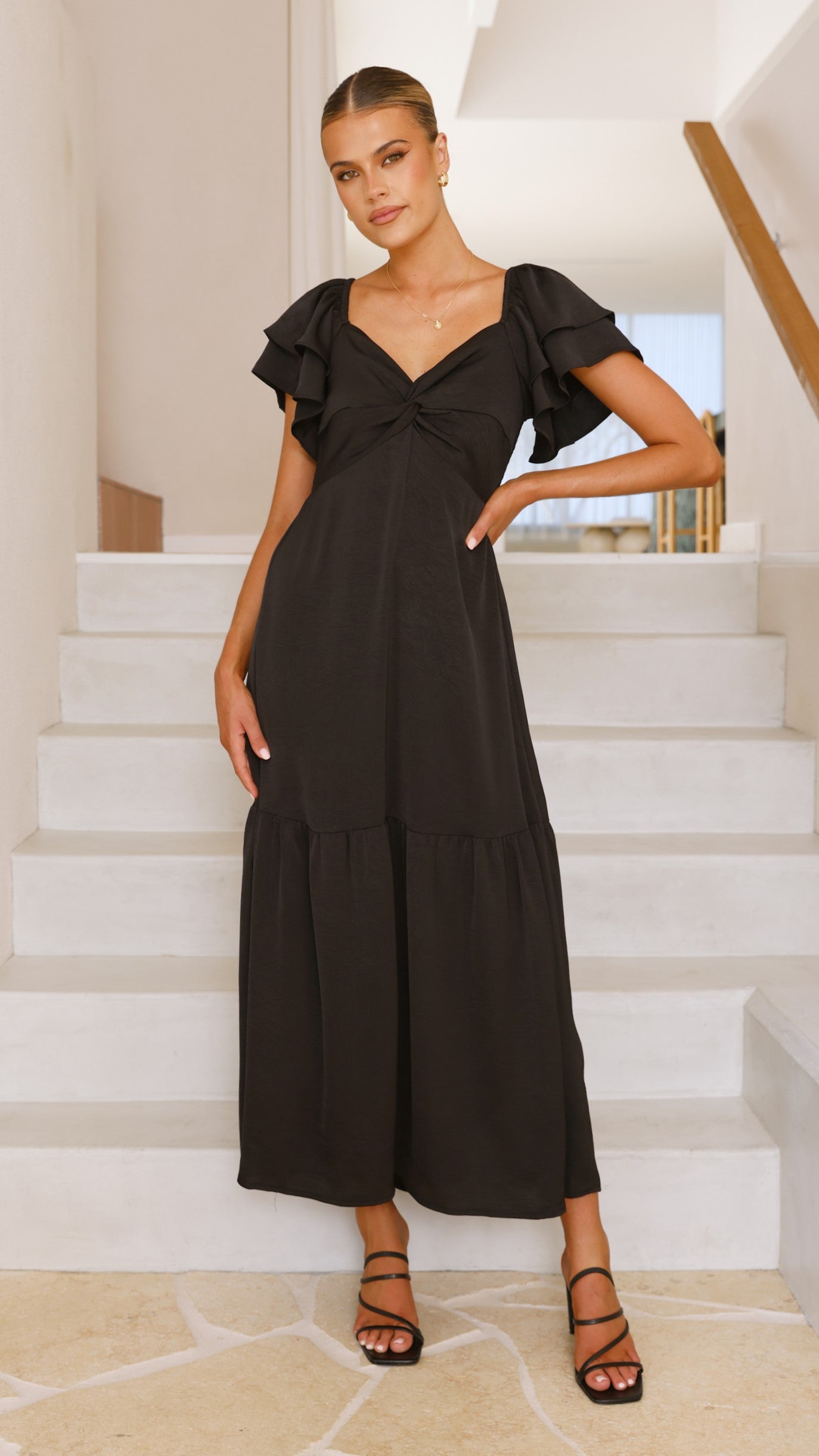 Averianna Maxi Dress - Black - Billy J