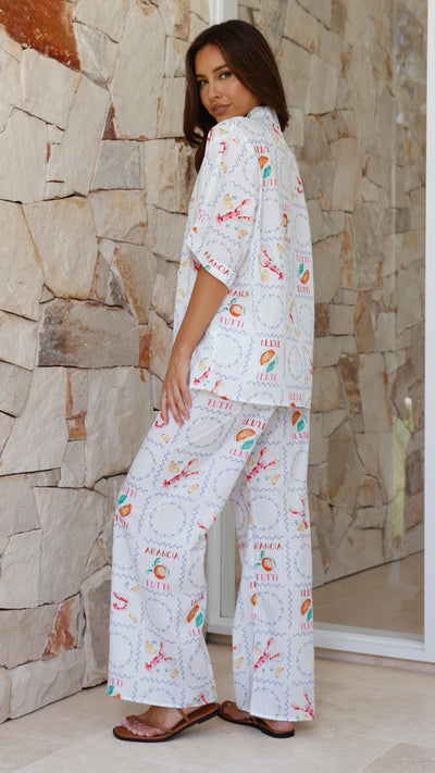 Load image into Gallery viewer, Kourt Button Up Shirt and Pants Set - White Lemons

