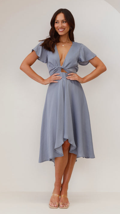 Load image into Gallery viewer, Sunny Daze Dress - Steel Blue - Billy J
