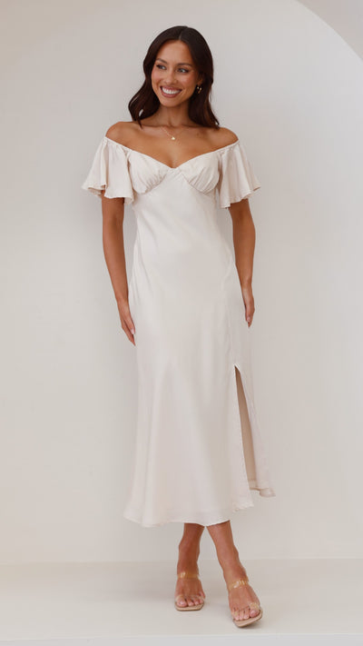 Load image into Gallery viewer, Louisa Midi Dress - Ivory - Billy J
