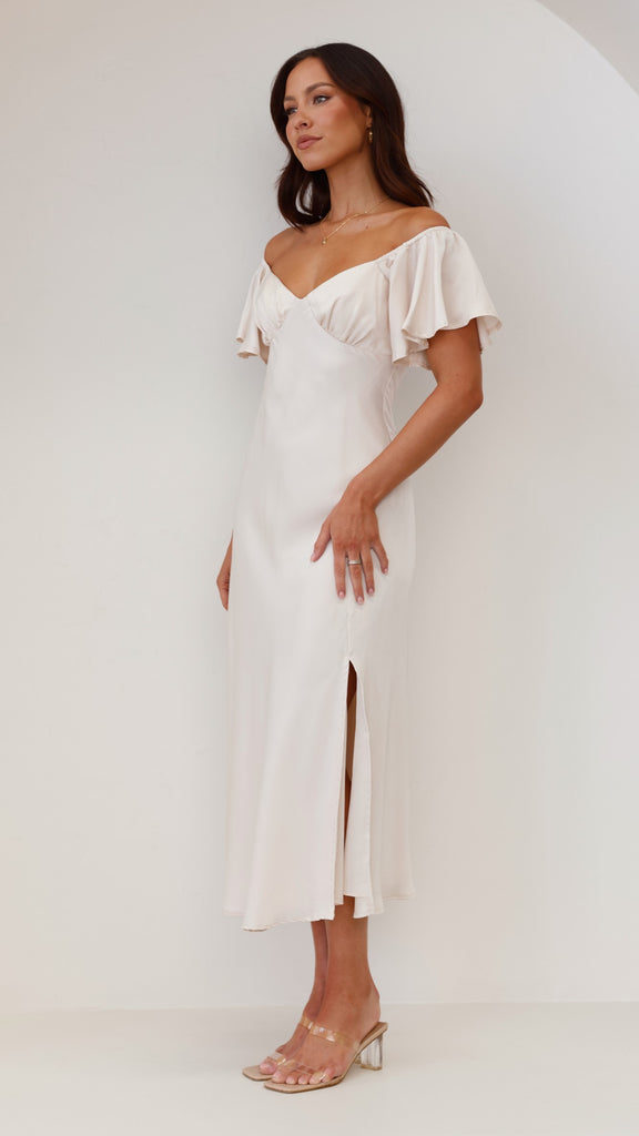 Louisa Midi Dress - Ivory - Billy J