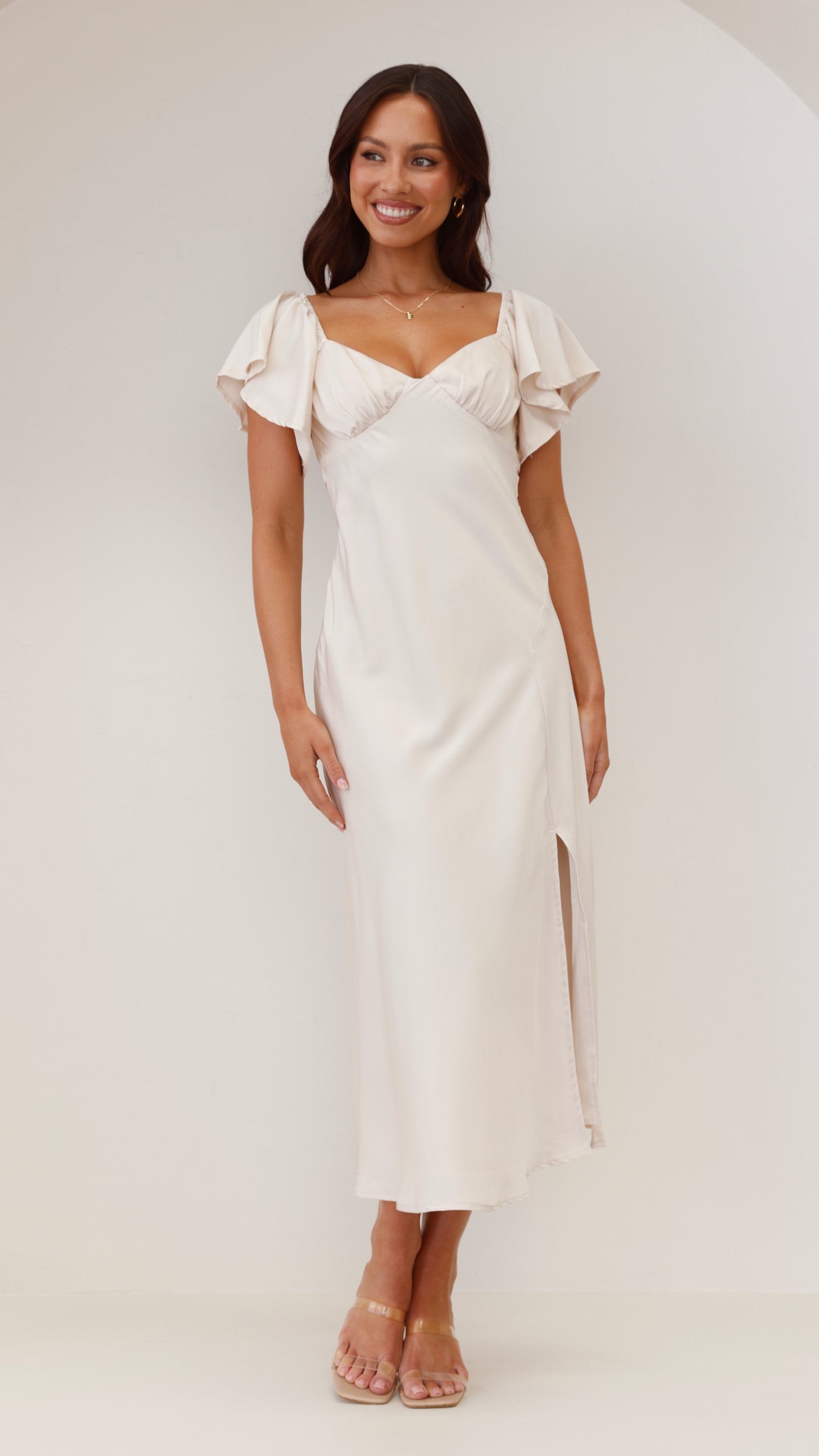 Louisa Midi Dress - Ivory - Billy J