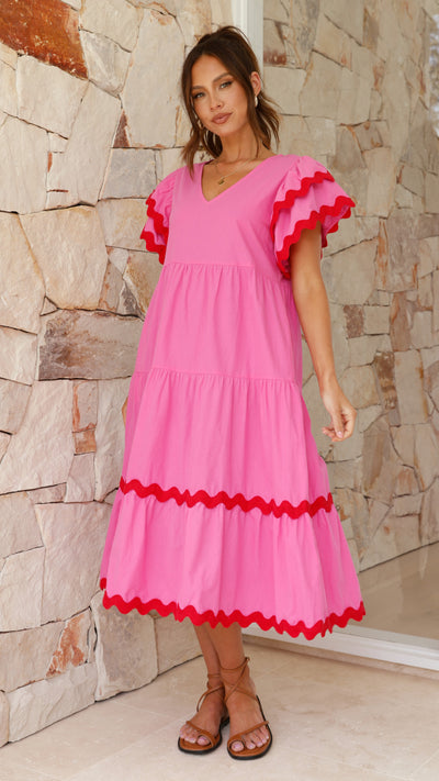 Load image into Gallery viewer, Gloria Midi Dress - Pink
