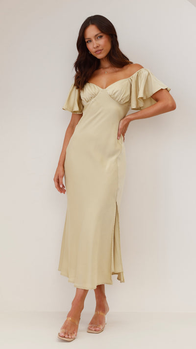 Load image into Gallery viewer, Louisa Midi Dress - Olive - Billy J
