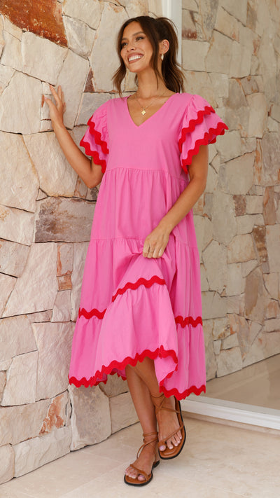 Load image into Gallery viewer, Gloria Midi Dress - Pink
