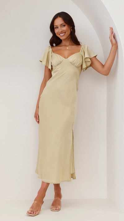 Load image into Gallery viewer, Louisa Midi Dress - Olive - Billy J
