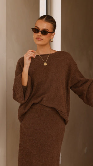 Cohen Knit Jumper - Chocolate - Billy J