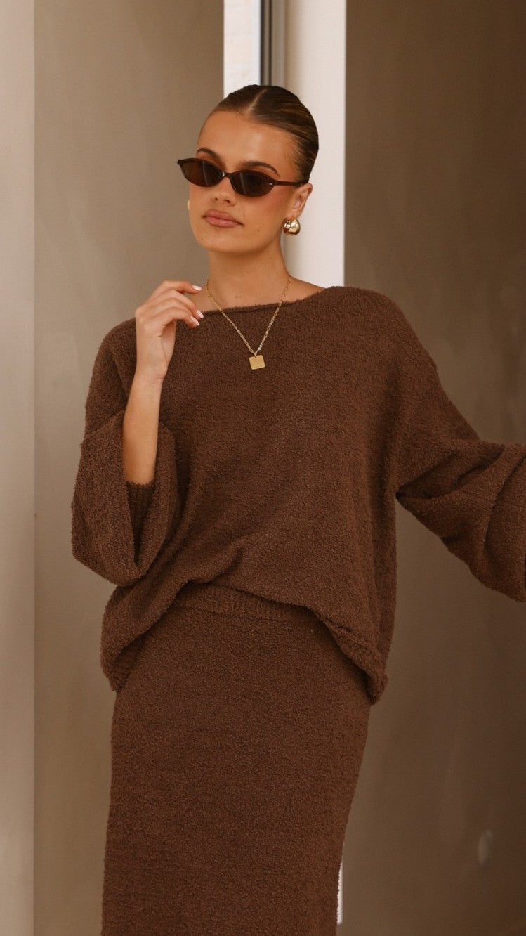 Cohen Knit Jumper - Chocolate - Billy J
