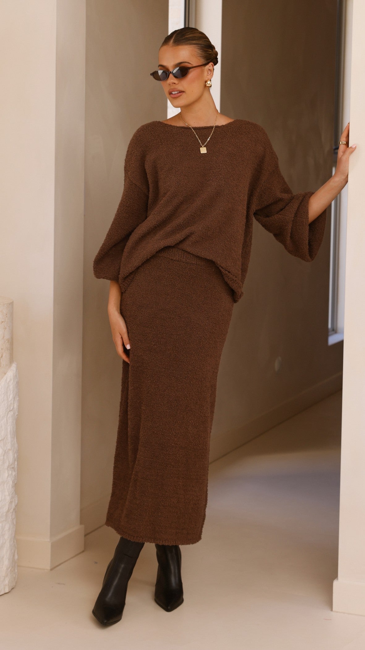 Cohen Knit Jumper - Chocolate - Billy J