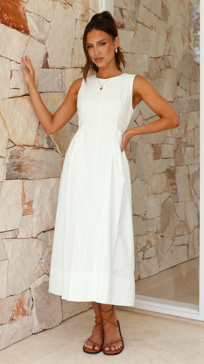 Load image into Gallery viewer, Nikayla Midi Dress - White - Billy J
