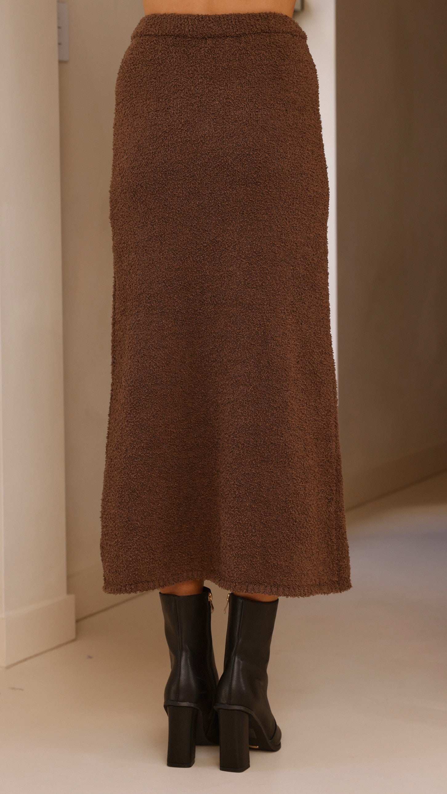 Cohen Knit Midi Skirt - Chocolate - Billy J