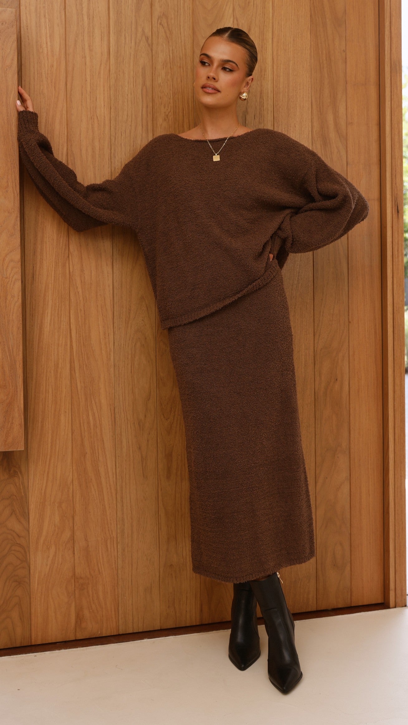 Cohen Knit Jumper - Chocolate - Billy J