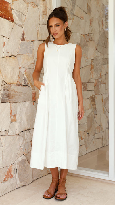 Load image into Gallery viewer, Nikayla Midi Dress - White
