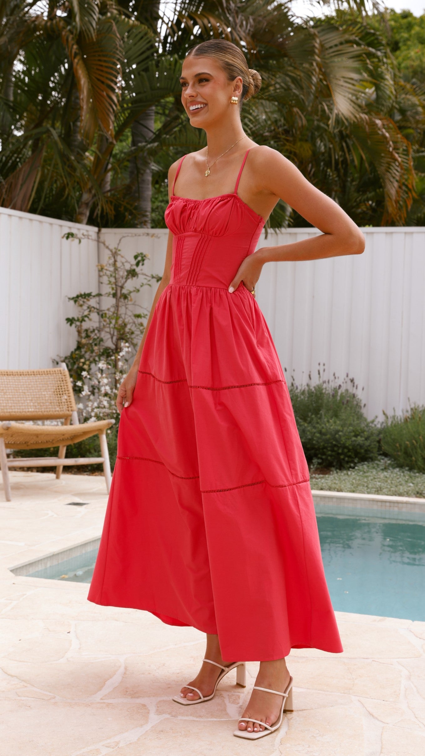 Isabella Maxi Dress - Red - Billy J