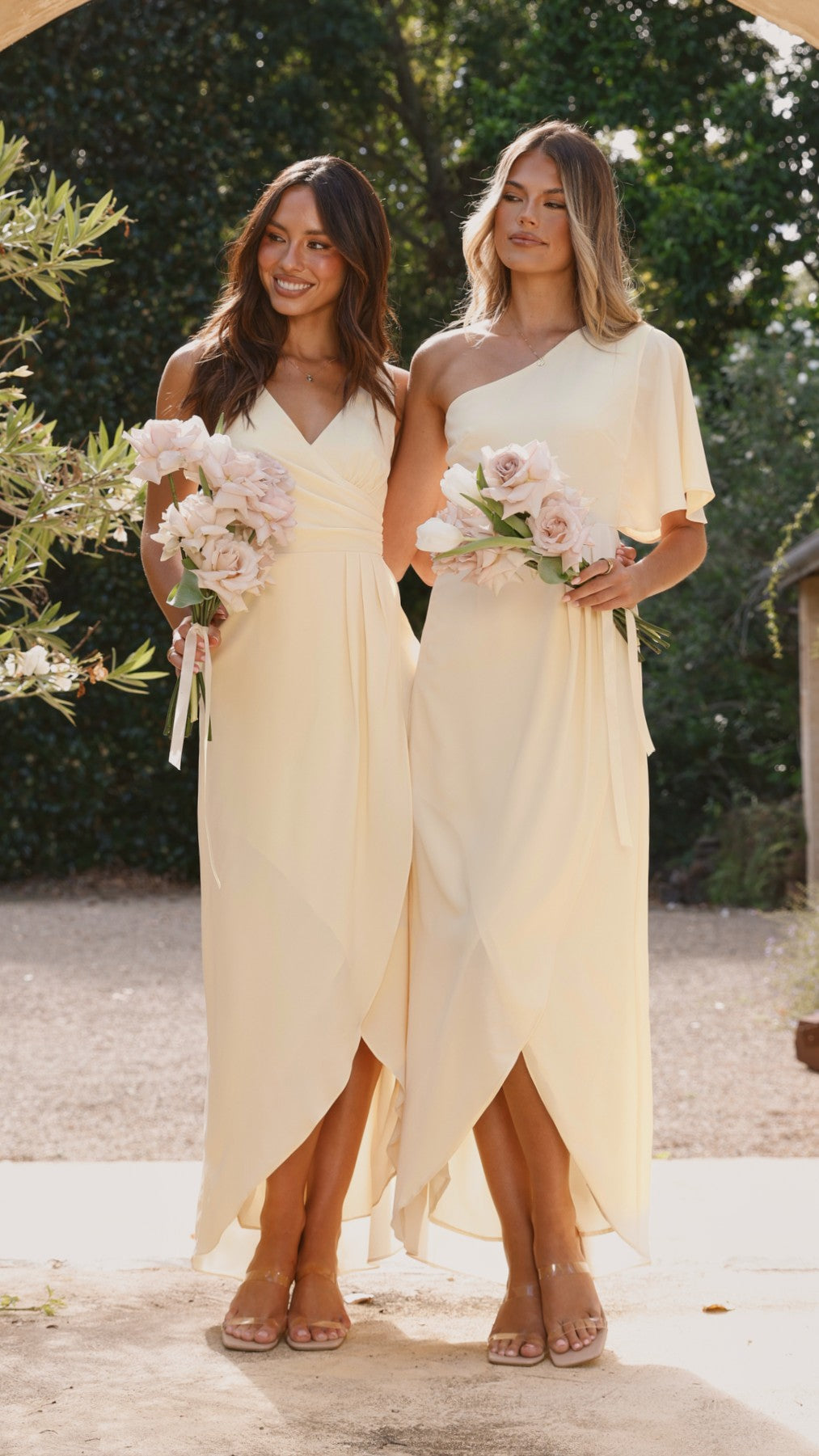 Pamela V Neck Maxi Dress - Yellow - Billy J