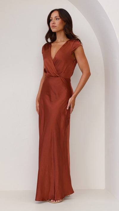 Load image into Gallery viewer, Selma Maxi Dress - Rust - Billy J
