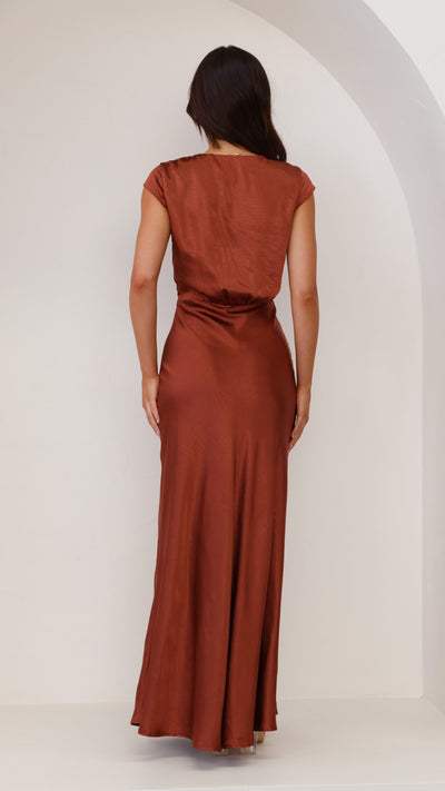 Load image into Gallery viewer, Selma Maxi Dress - Rust - Billy J
