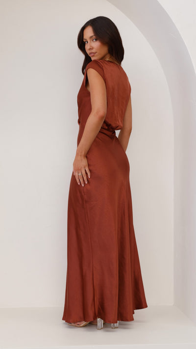 Load image into Gallery viewer, Selma Maxi Dress - Rust - Billy J
