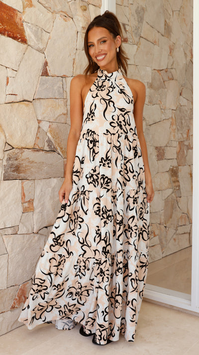 Load image into Gallery viewer, Yahaira Maxi Dress - Angelica Print
