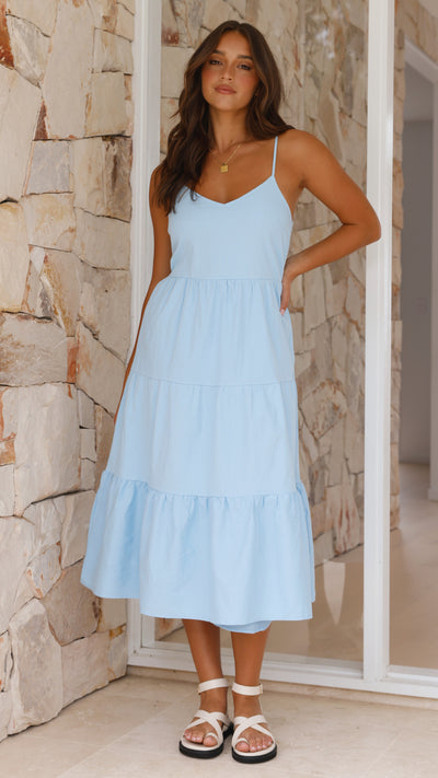 Load image into Gallery viewer, Zoey Midi Dress - Sky Blue
