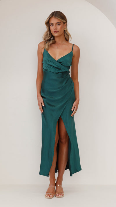 Load image into Gallery viewer, Elsa Midi Dress - Emerald - Billy J
