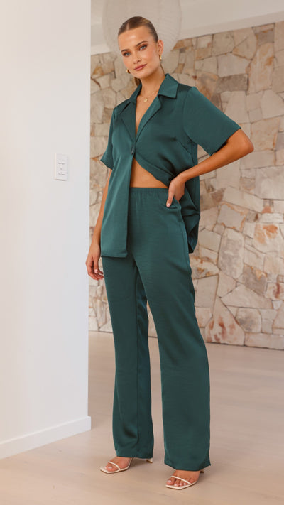 Load image into Gallery viewer, Imogen Button Shirt - Emerald - Billy J

