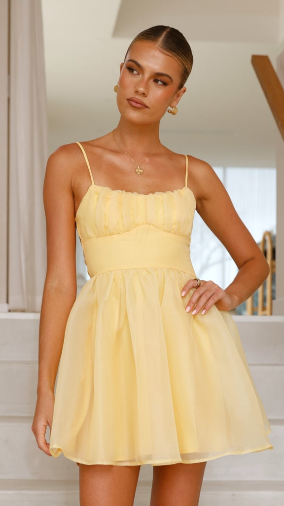 Ciele Mini Dress - Lemon - Billy J