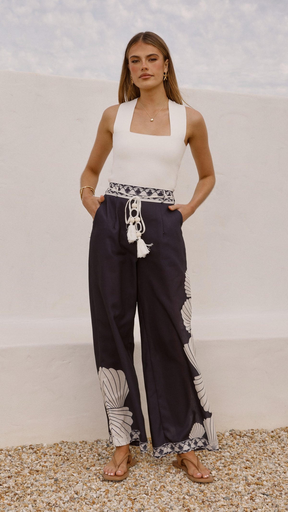 Tessa Wide Leg Pants - Black - Billy J