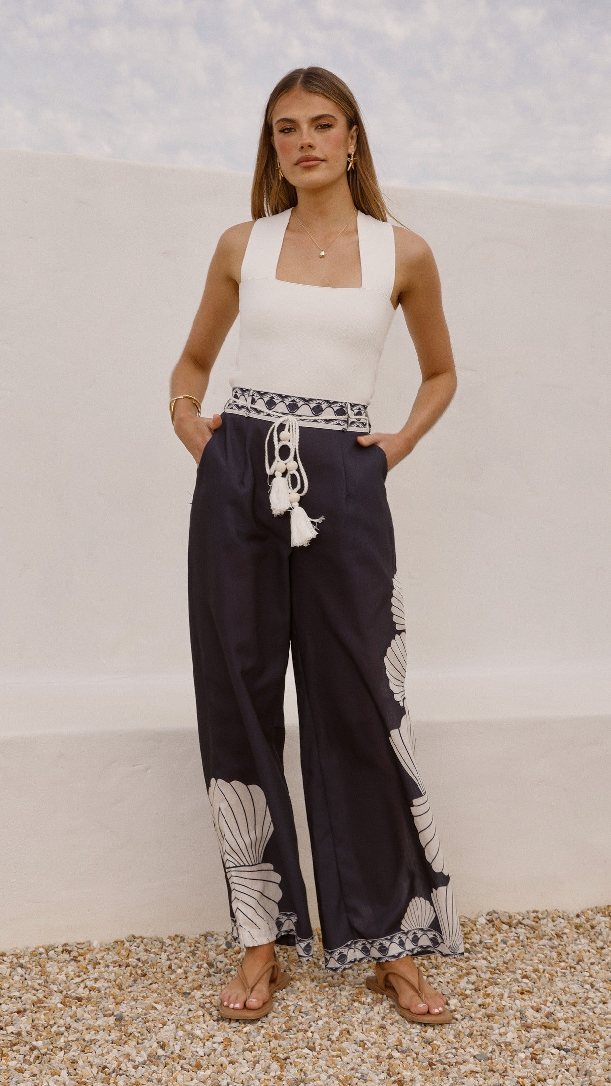 Tessa Wide Leg Pants - Black - Billy J