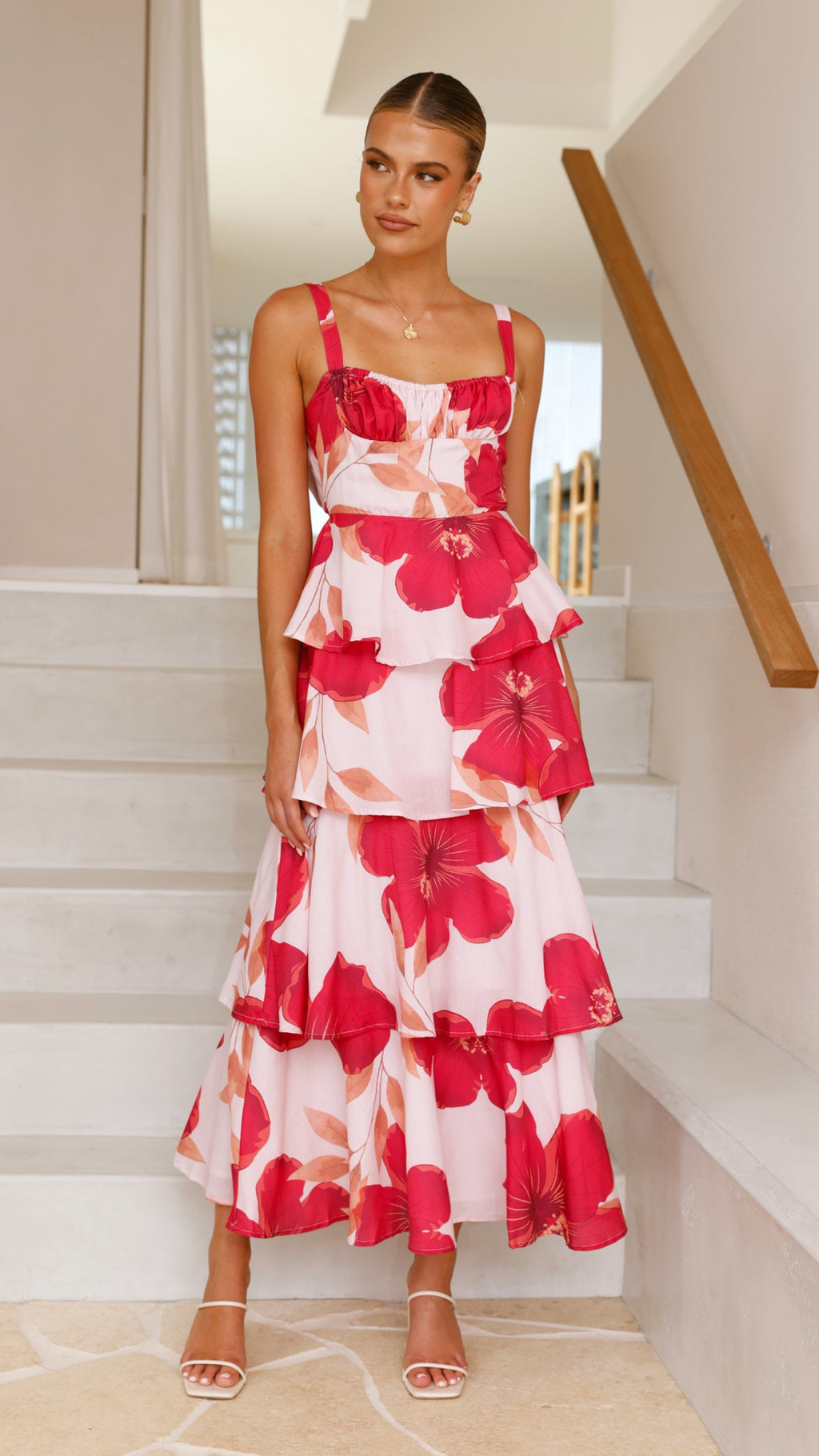 Page Maxi Dress - Red Floral - Billy J