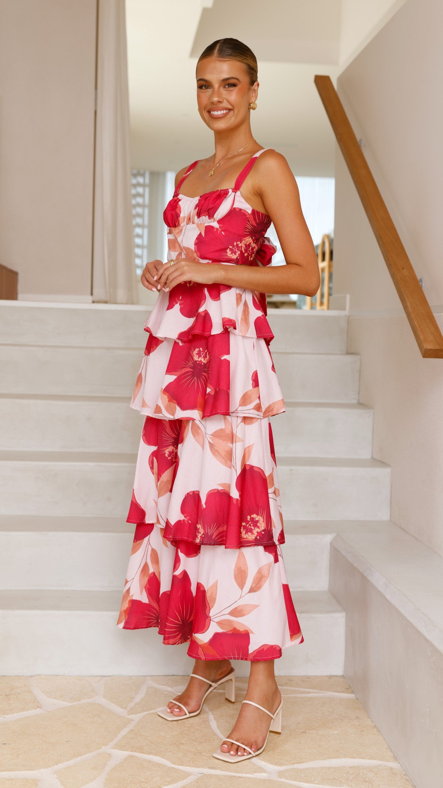 Page Maxi Dress - Red Floral - Billy J