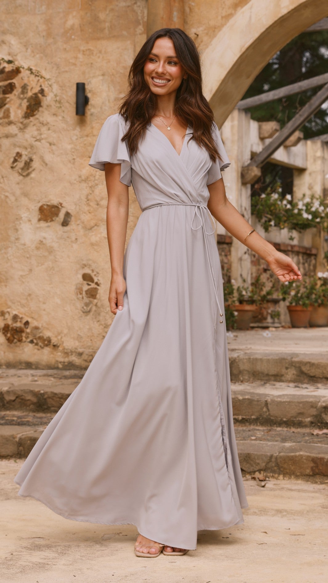 Charlize Maxi Dress - Silver - Billy J