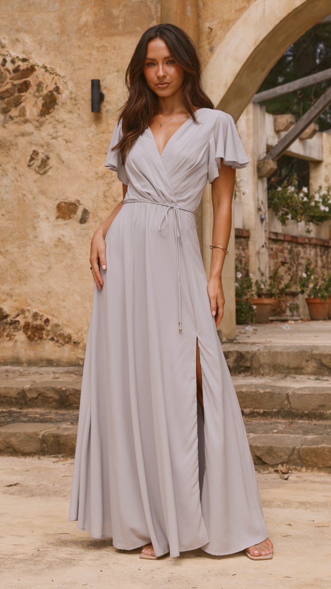 Charlize Maxi Dress - Silver - Billy J