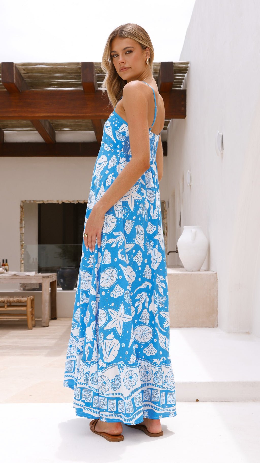 Talleen Maxi Dress - Blue / White - Billy J