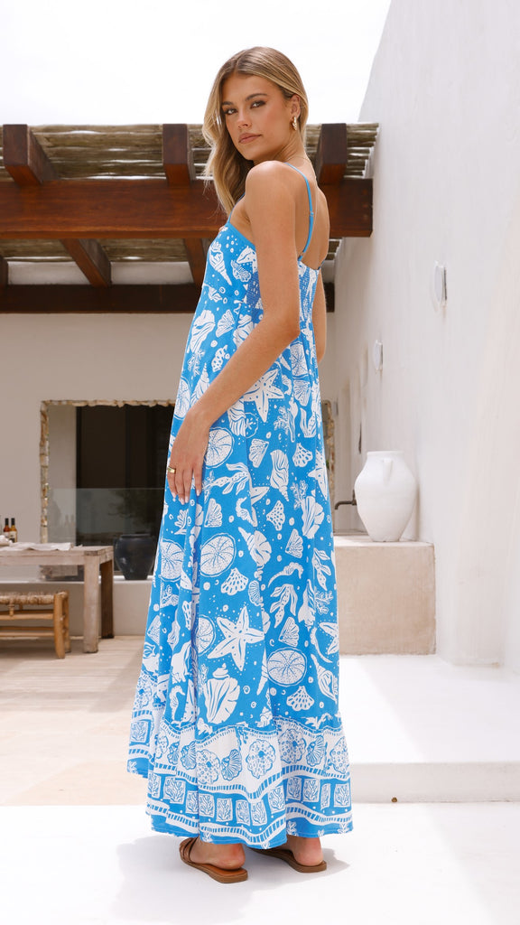 Talleen Maxi Dress - Blue / White - Billy J