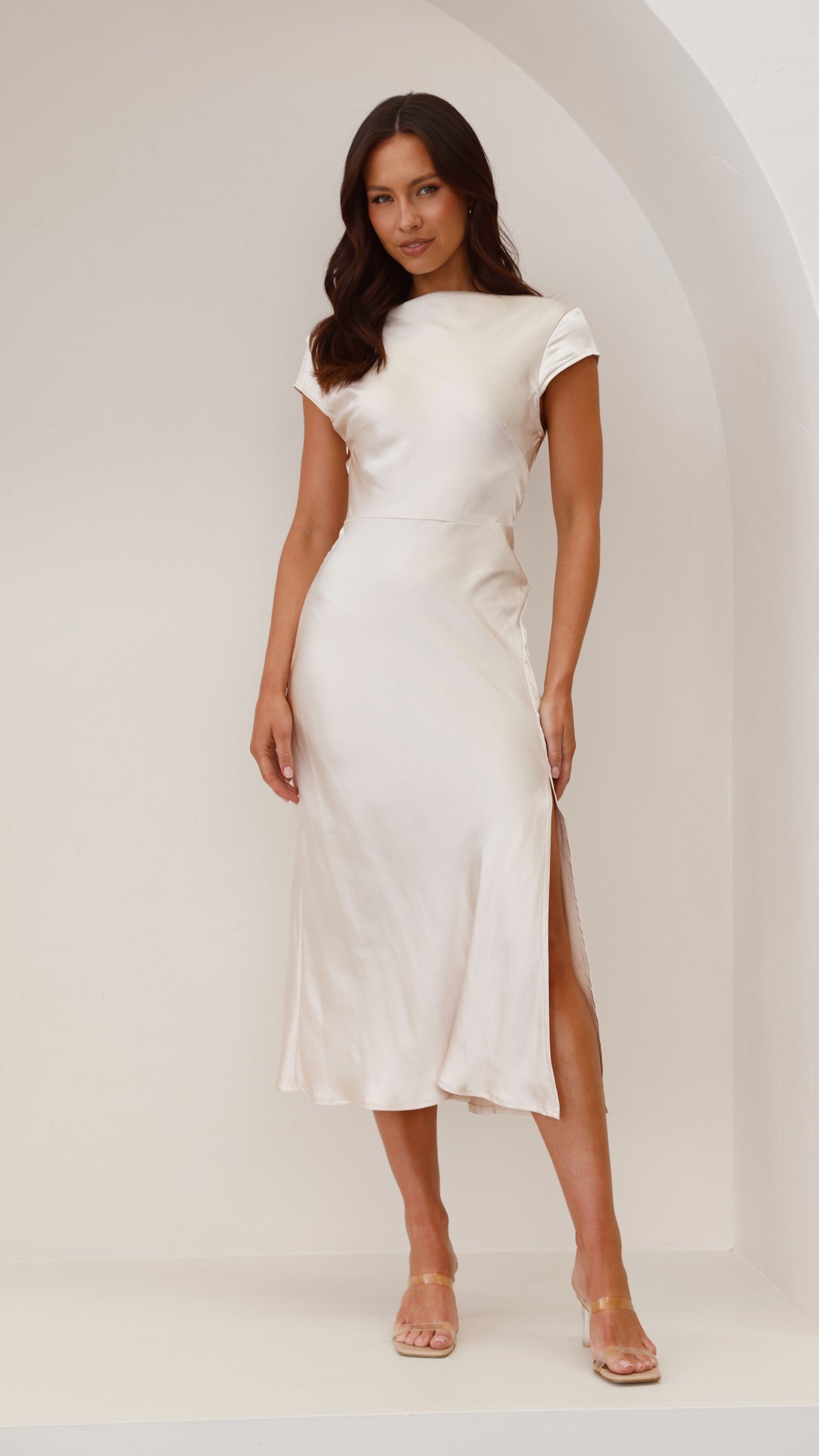 Ivana Midi Dress - Champagne - Billy J