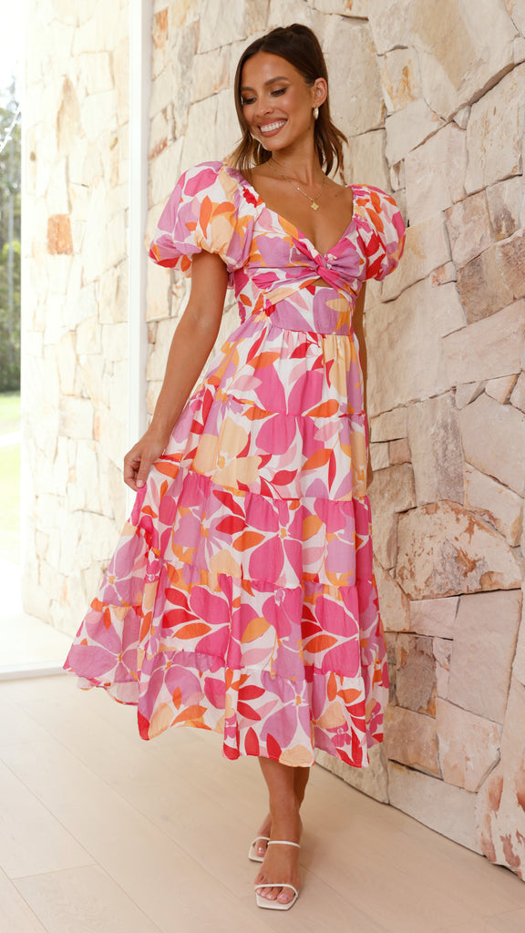 Zahrah Maxi Dress - Pink / Lilac Floral