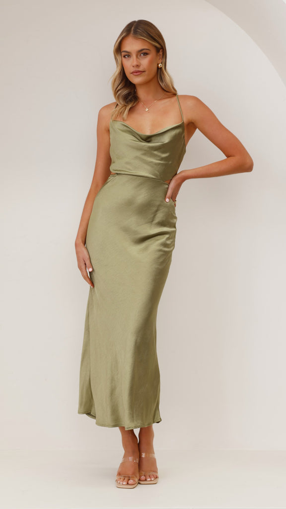 Sloan Midi Dress - Olive - Billy J