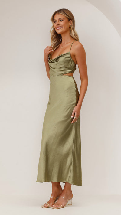 Load image into Gallery viewer, Sloan Midi Dress - Olive - Billy J
