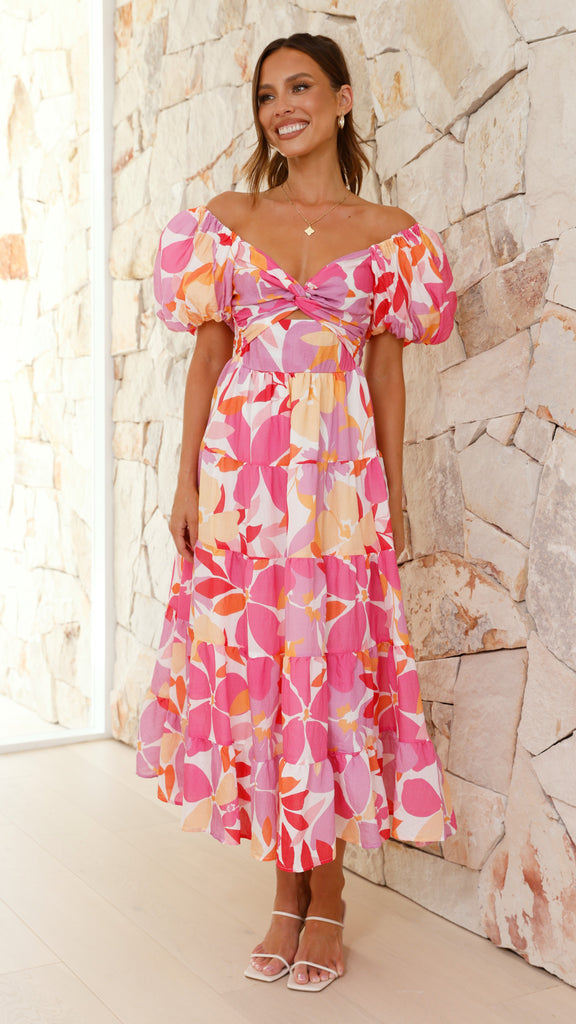 Zahrah Maxi Dress - Pink / Lilac Floral