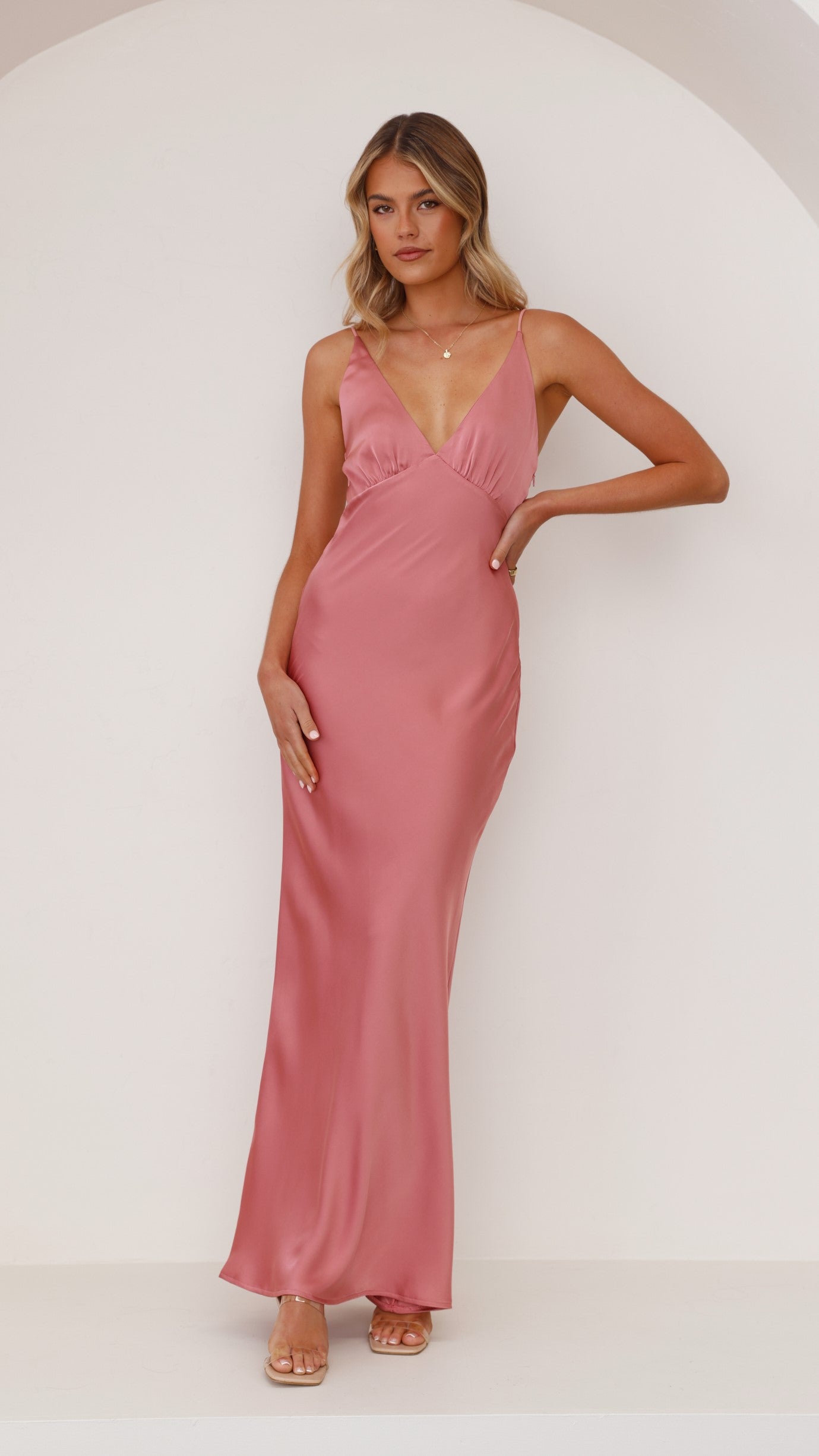 Ziah Maxi Dress - Baked Rose - Billy J