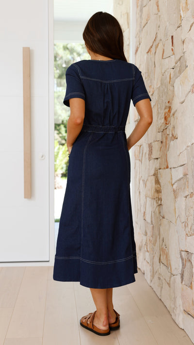 Load image into Gallery viewer, Laddie Midi Dress - Indigo
